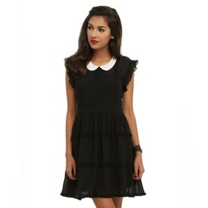 Hot Topic Black and White Collar Chiffon Dress